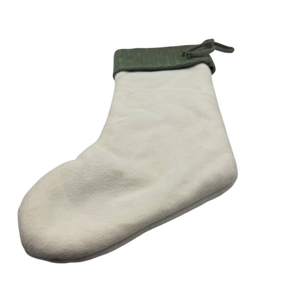 Christmas Stocking With Green Knit Cuff & Embroidered Joy Tree Design - Picture 5 of 6